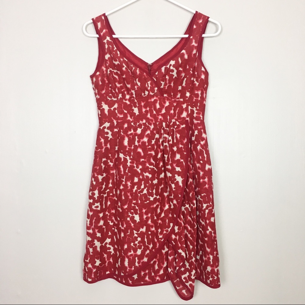 Nanette Lepore Faux Wrap Silk‎ Linen Dress Sz 2